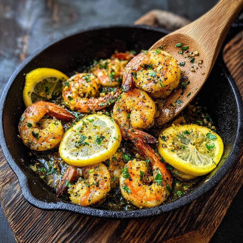 Knoblauch-Zitronen-Garnelenpfanne