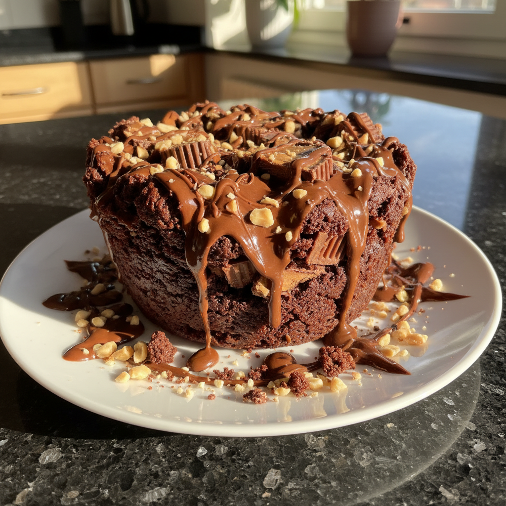 Hausgemachte Reese’s Brownie Becher