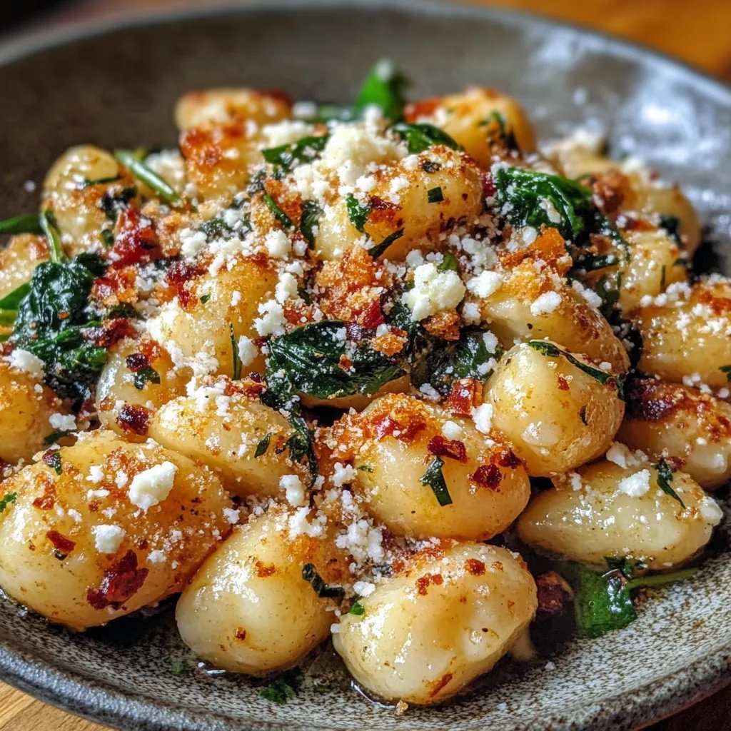 Cremige Gnocchi mit Spinat und Feta