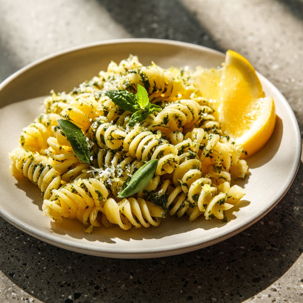 Lemon Zest and Basil Pasta