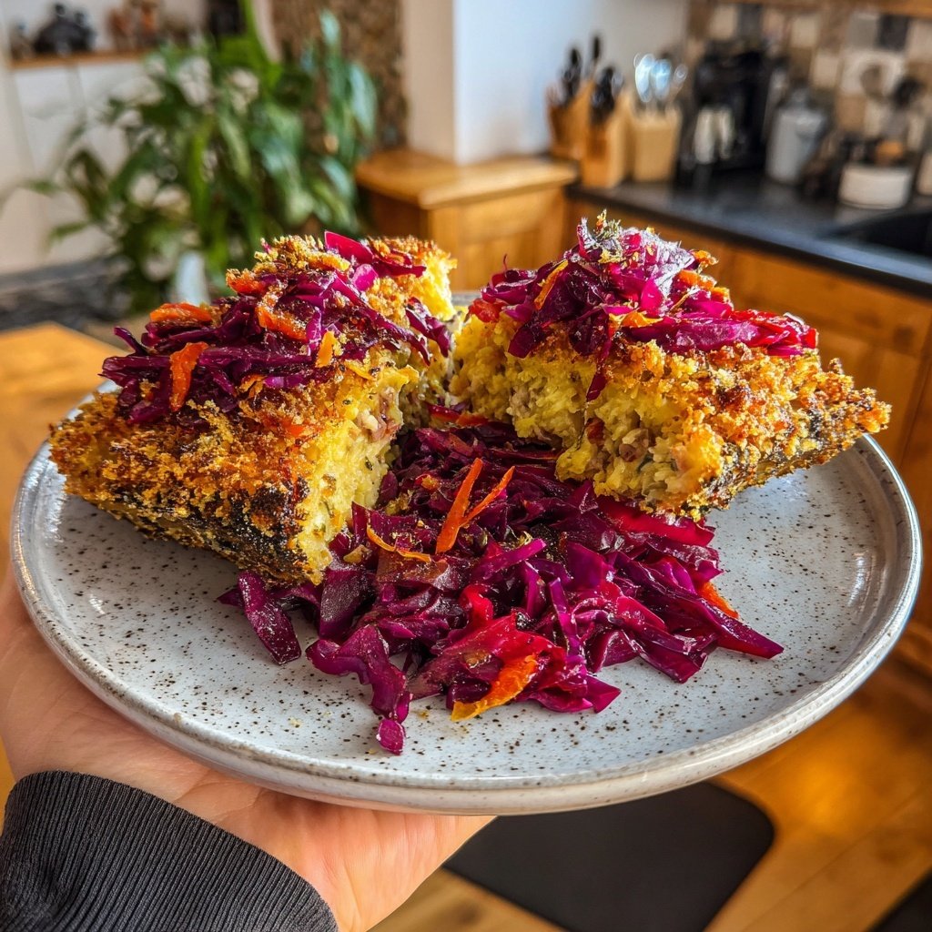 Kabeljau Knusperseele Rotkohl Gemüse