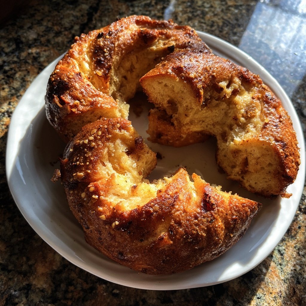 Protein Bagels mit Apfel Zimt Wirbel