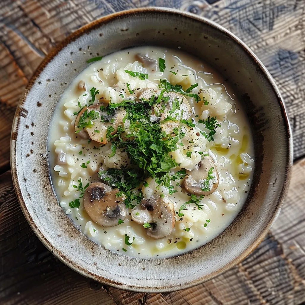 Cremiges Rosenkohl-Pilz-Risotto