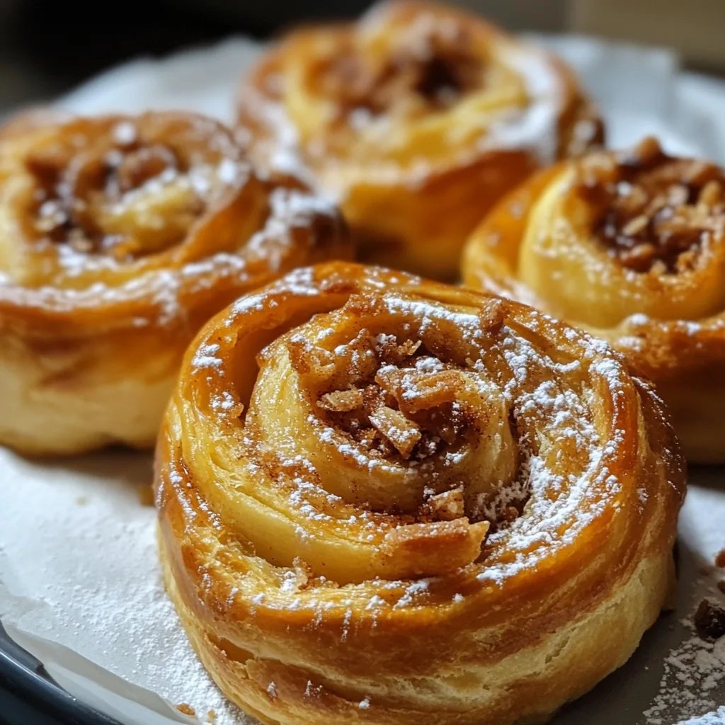 Apfel Zimt Schnecken mit Blätterteig