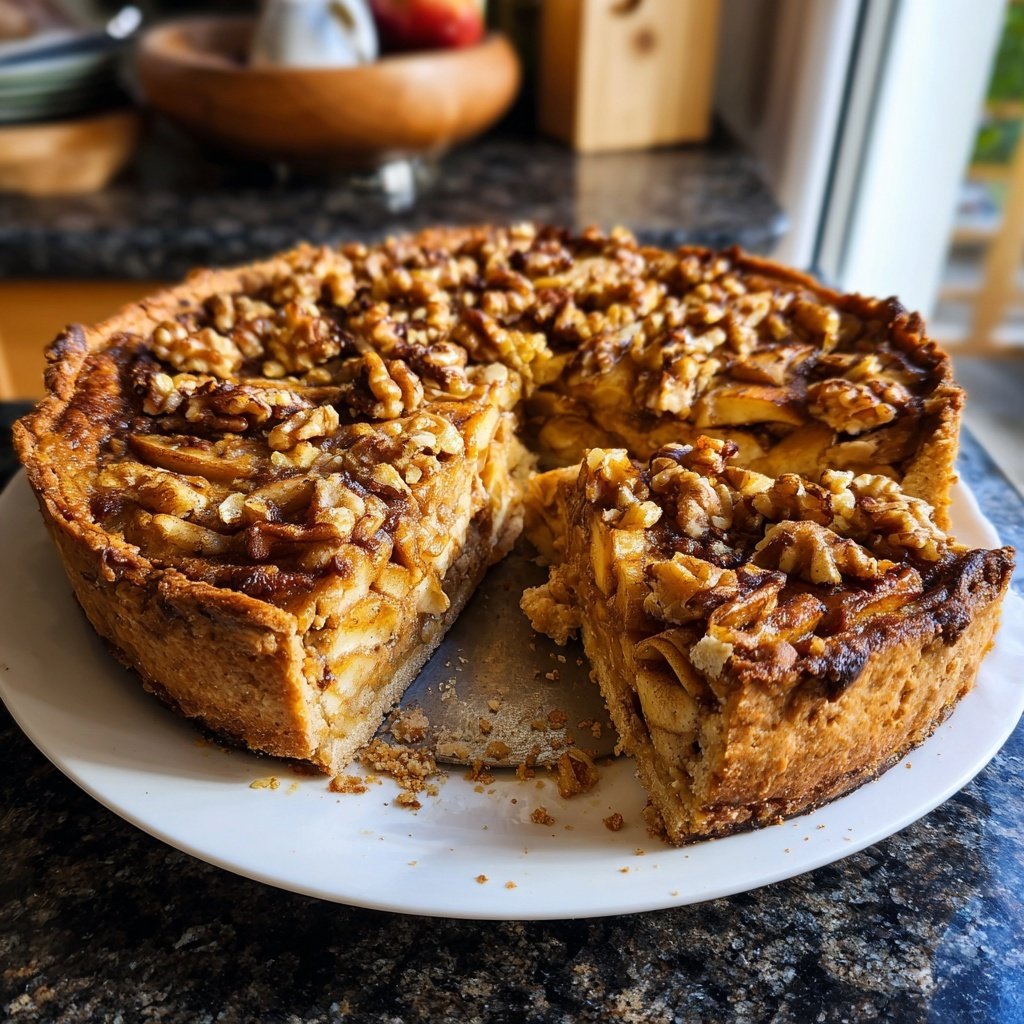 Walnuss Tarte mit Äpfeln