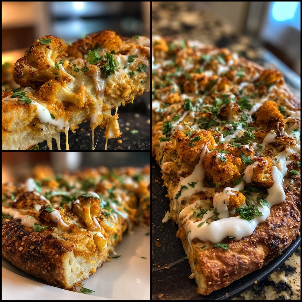 Vegane Buffalo Blumenkohl Pizza