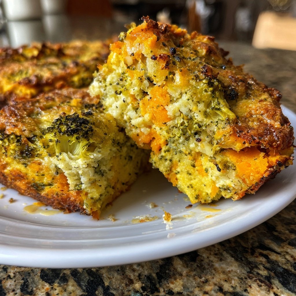 Käsige Brokkoli Süßkartoffel Bake Vegan