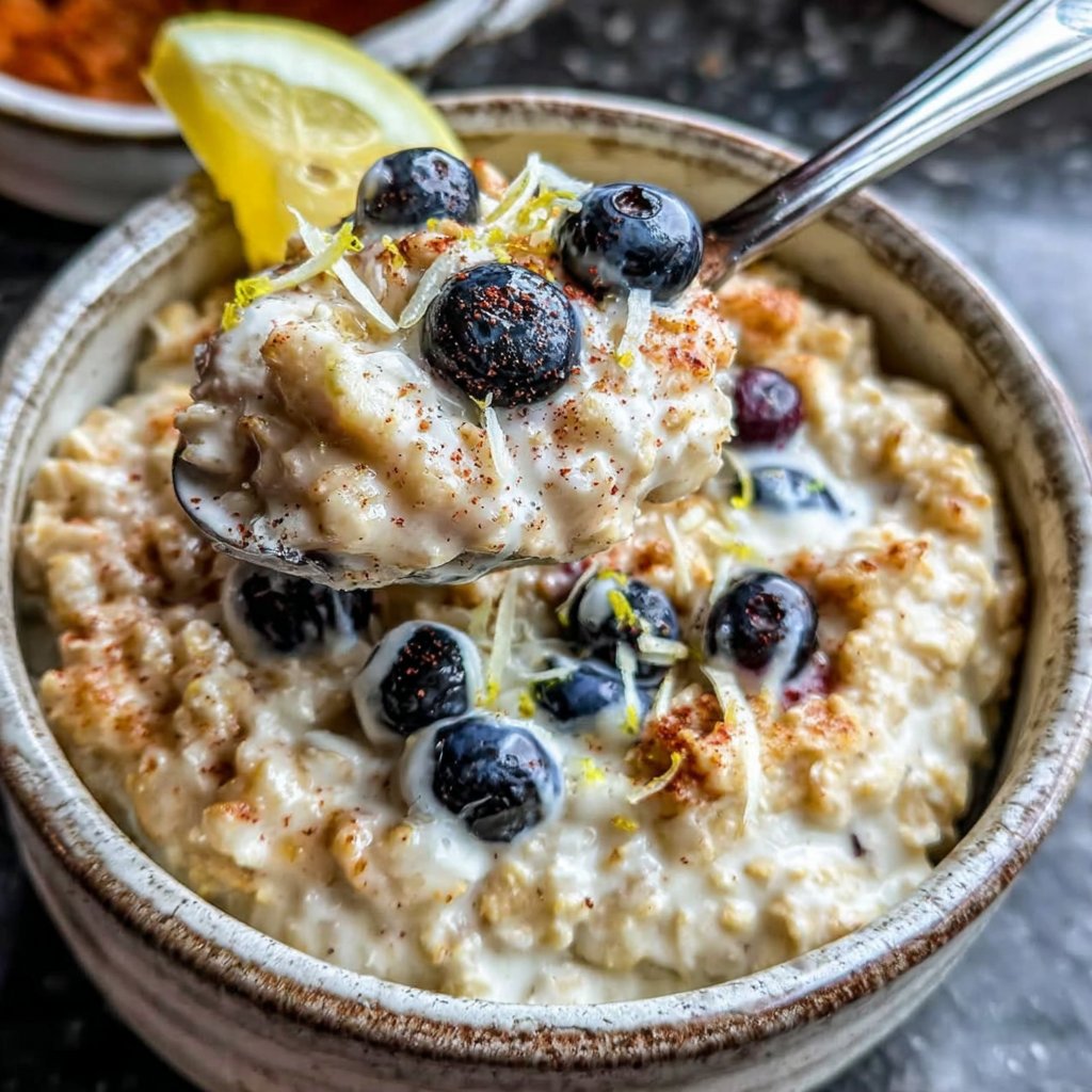 Blaubeer Zitrone Protein Oats