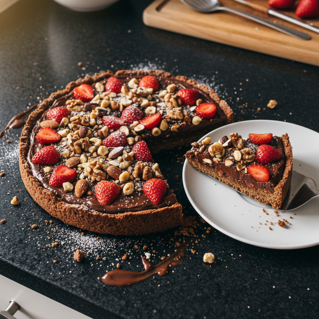 Schokoladen Erdbeer Nuss Tarte