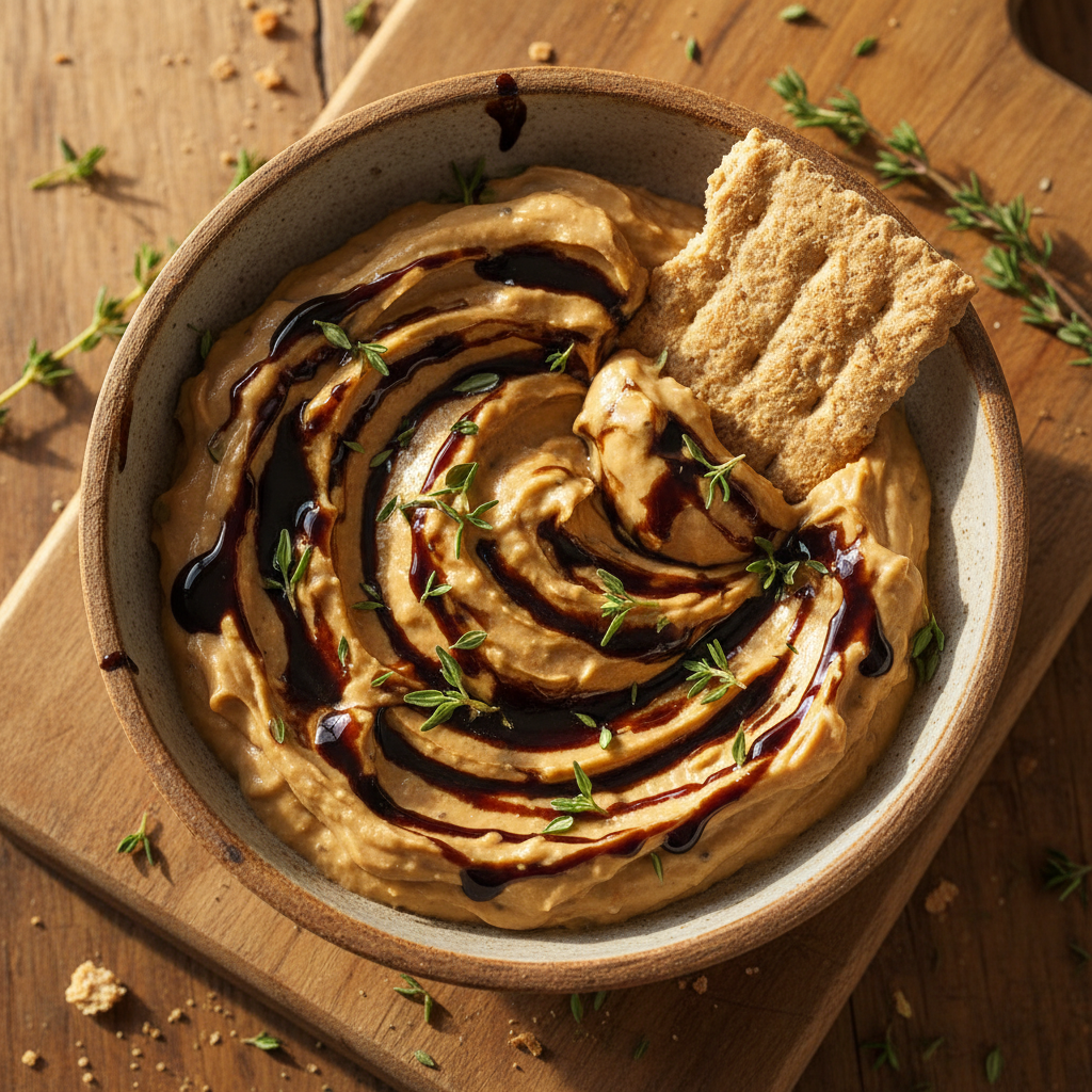 Karamellisierte Zwiebel Dip mit Crackern