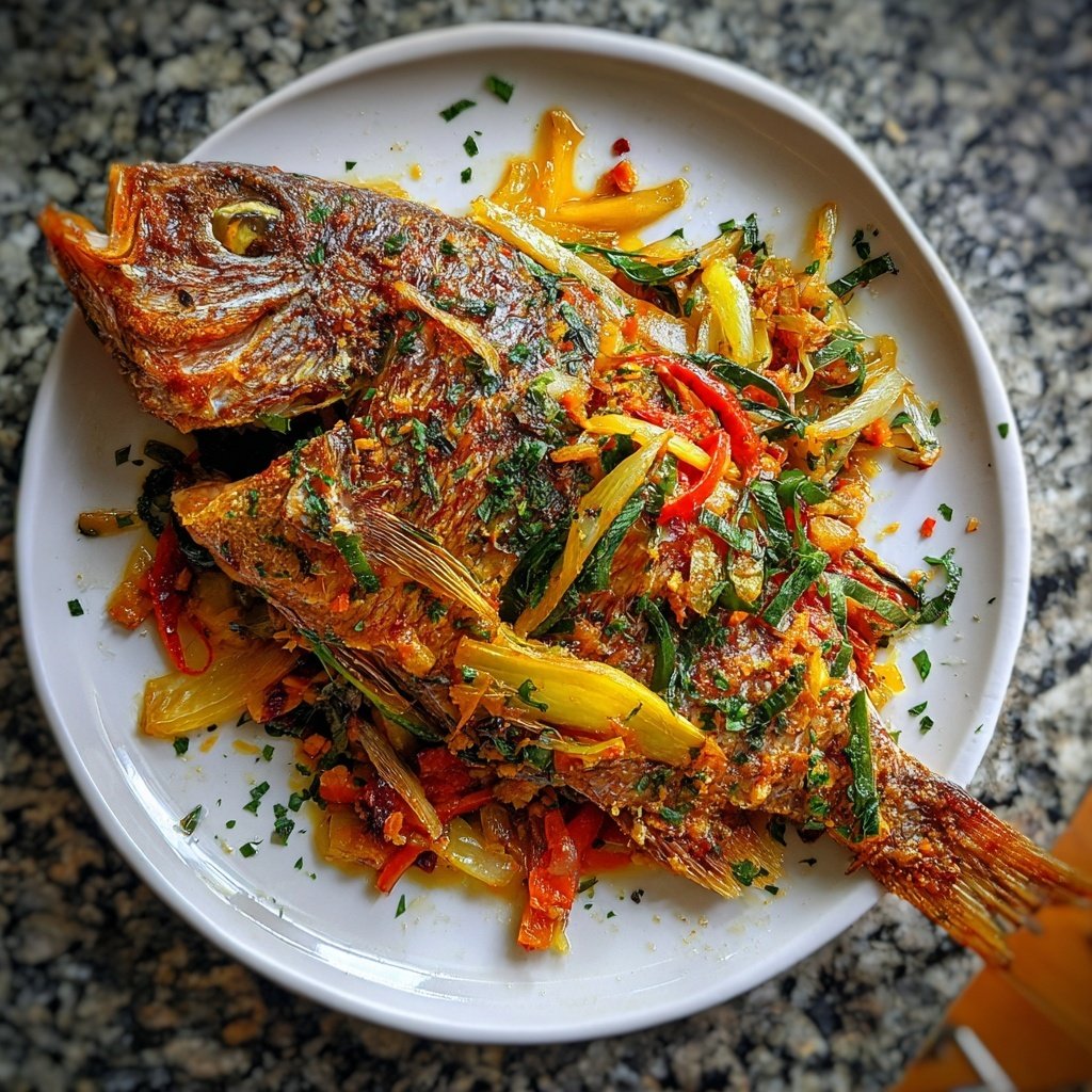 Traditioneller Jamaika Escovitch Fisch