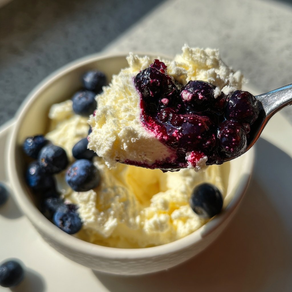 Blaubeeren Zitrone Sauerteig mit Hüttenkäse