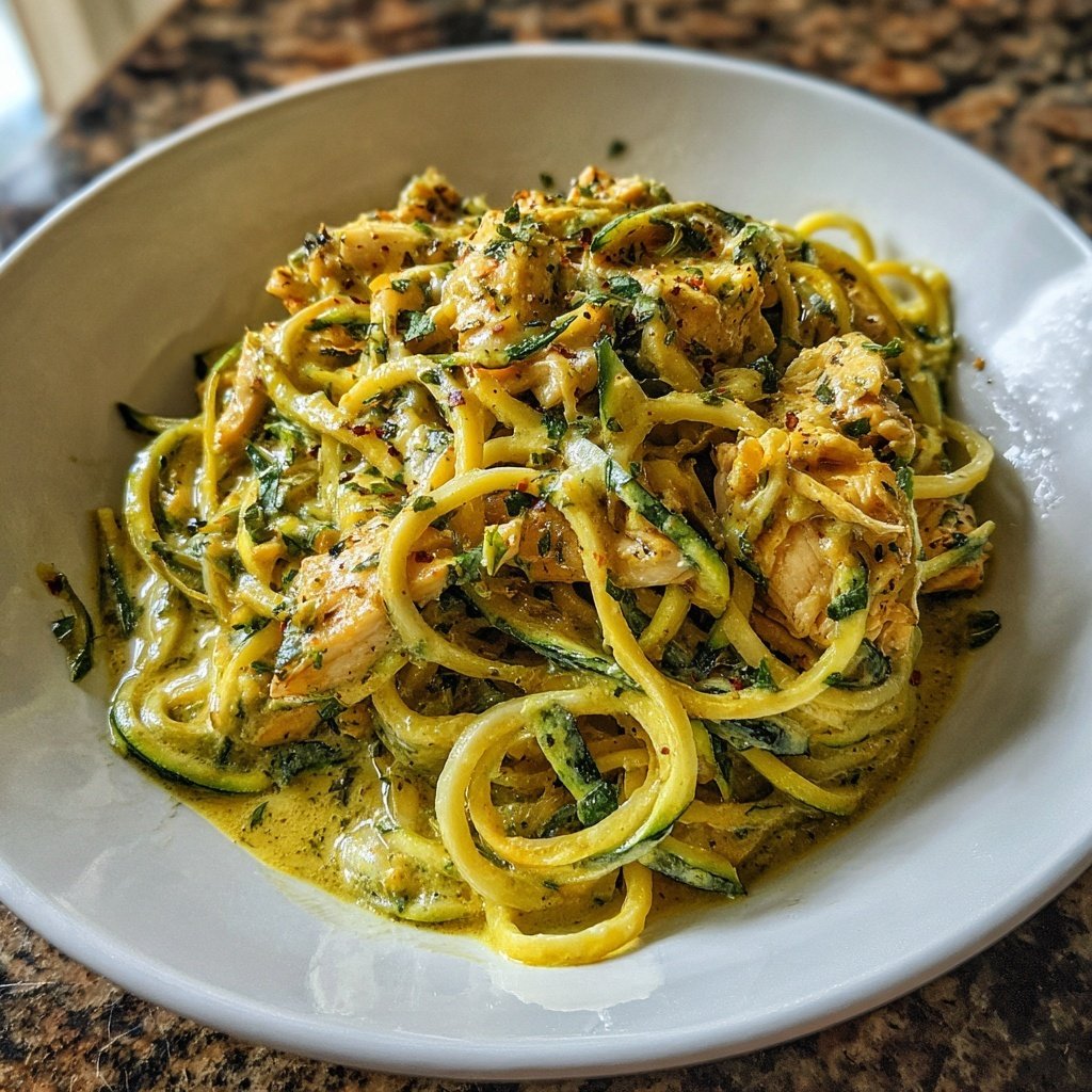 Cremiges Hähnchen mit Zucchini Zoodles