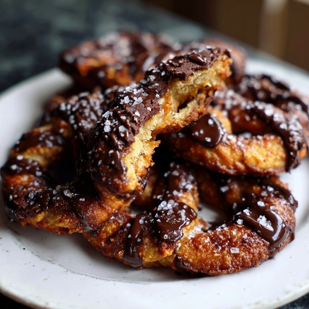 Schoko Überzogene Brezel Stücke