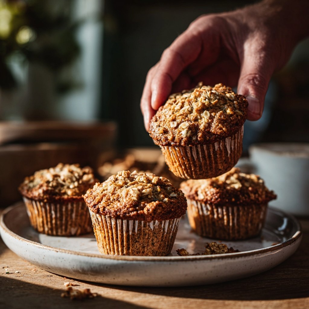 Haferflocken Bananen Muffins am Nachmittag