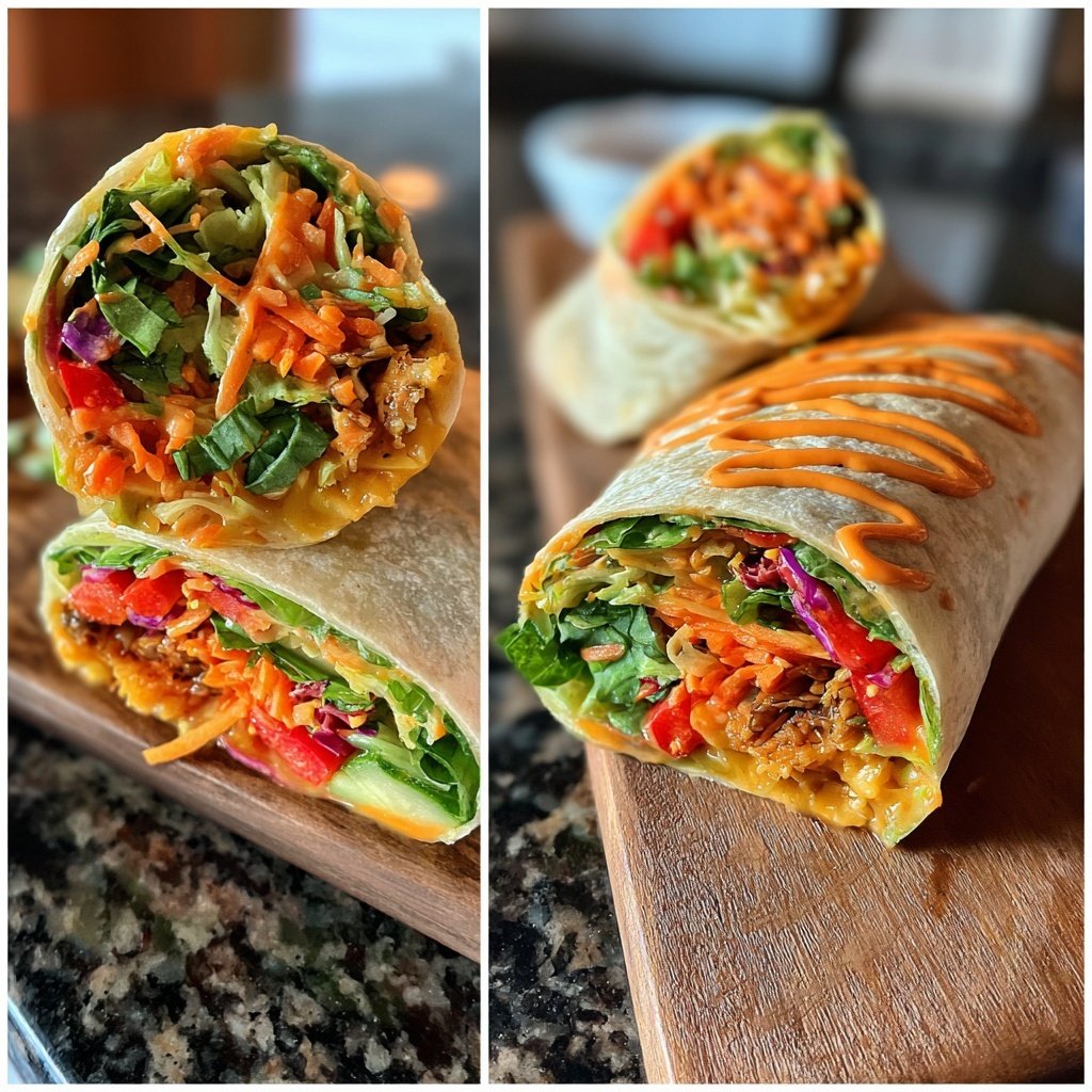 Sriracha Gemüse Salat Wraps