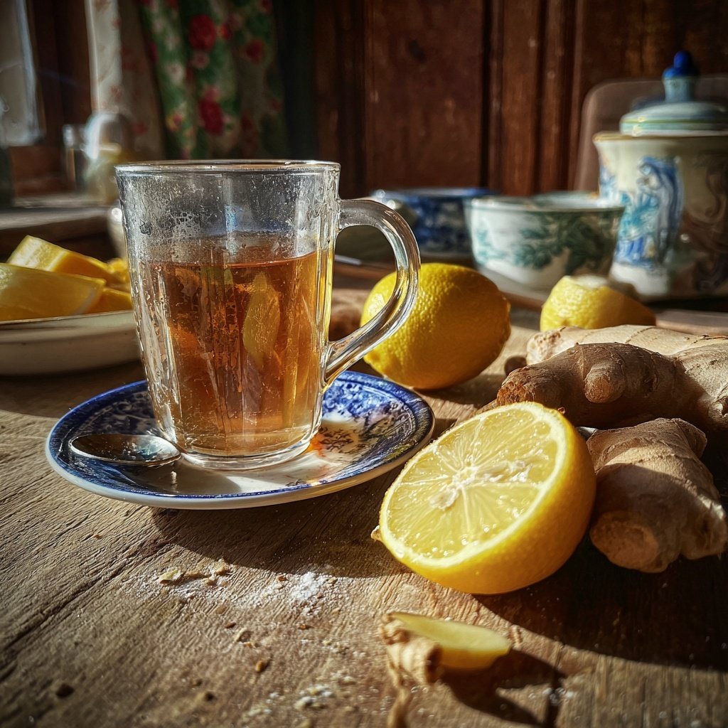 Löwenzahntee mit Zitrone und Ingwer