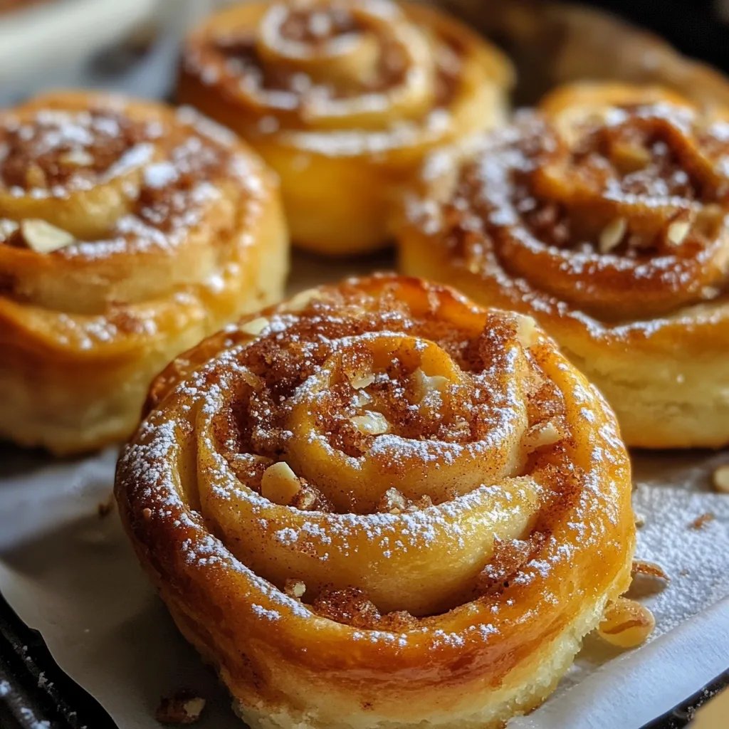 Apfel Zimt Schnecken mit Blätterteig