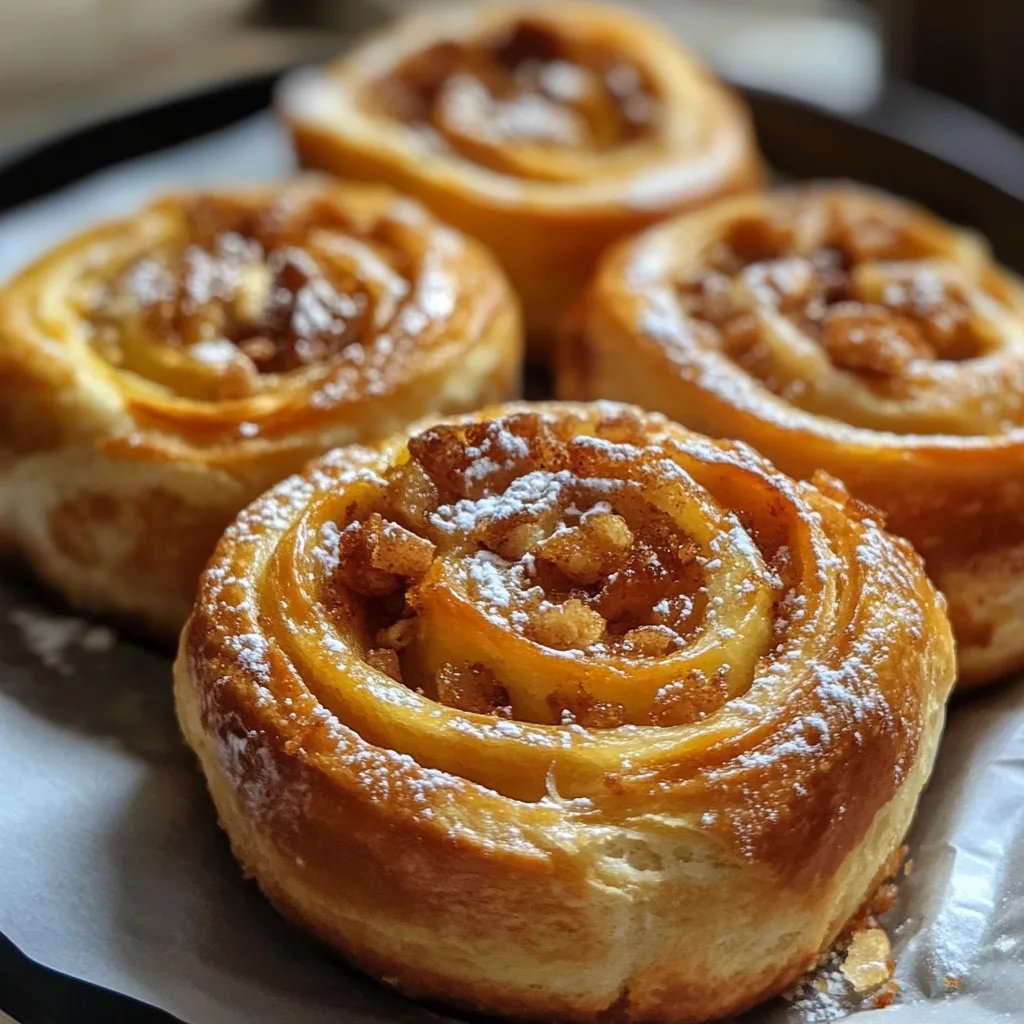 Apfel Zimt Schnecken mit Blätterteig