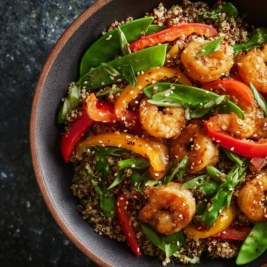 Schnelle Gemüse-Shrimps-Schüssel