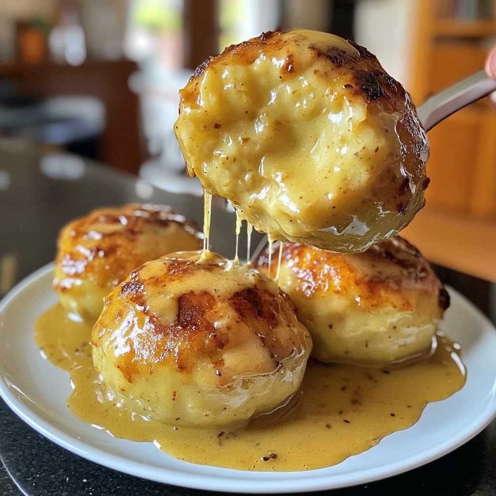 Kartoffelknödel mit Buttersoße