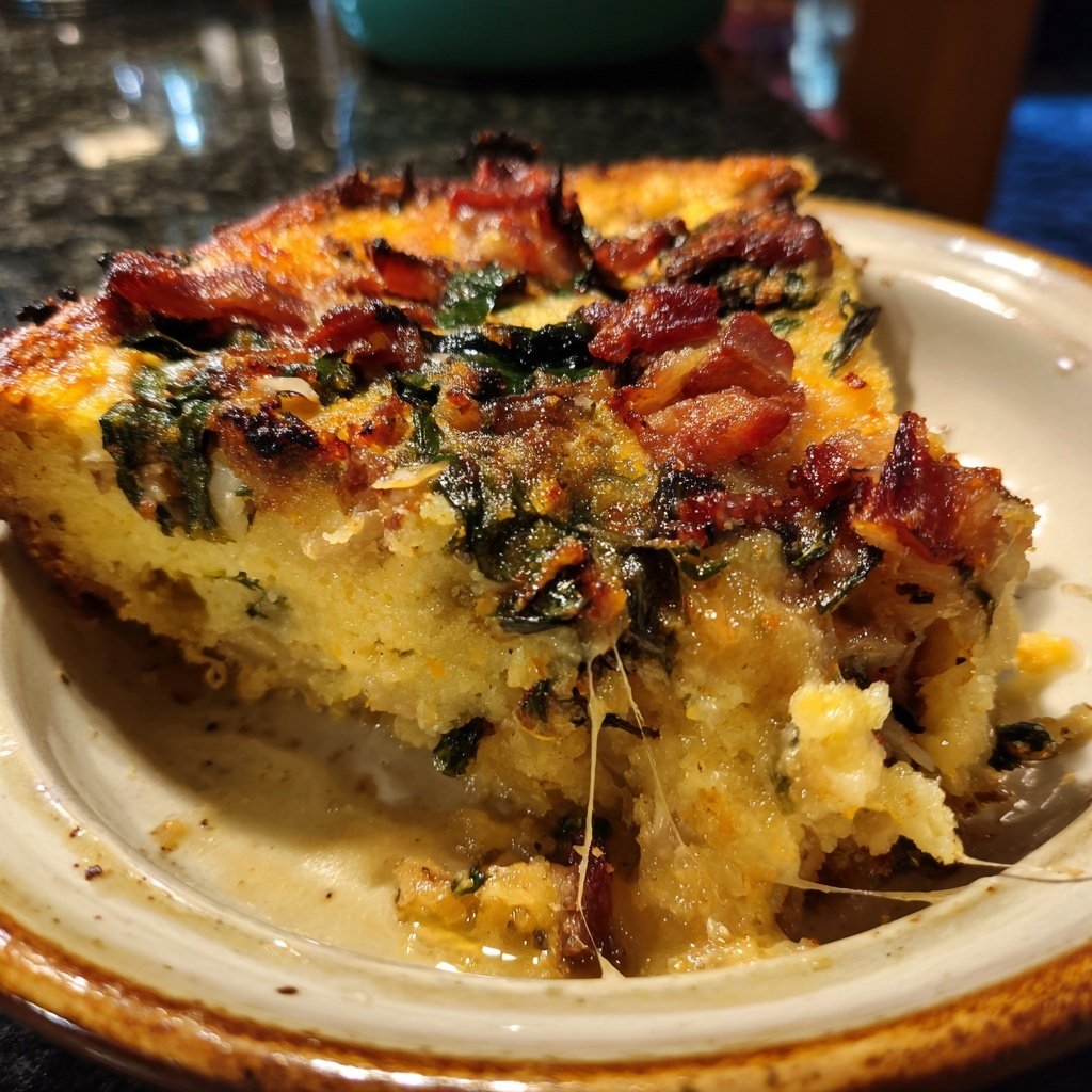 Regenbogen Mangold Speck Polenta Cremig