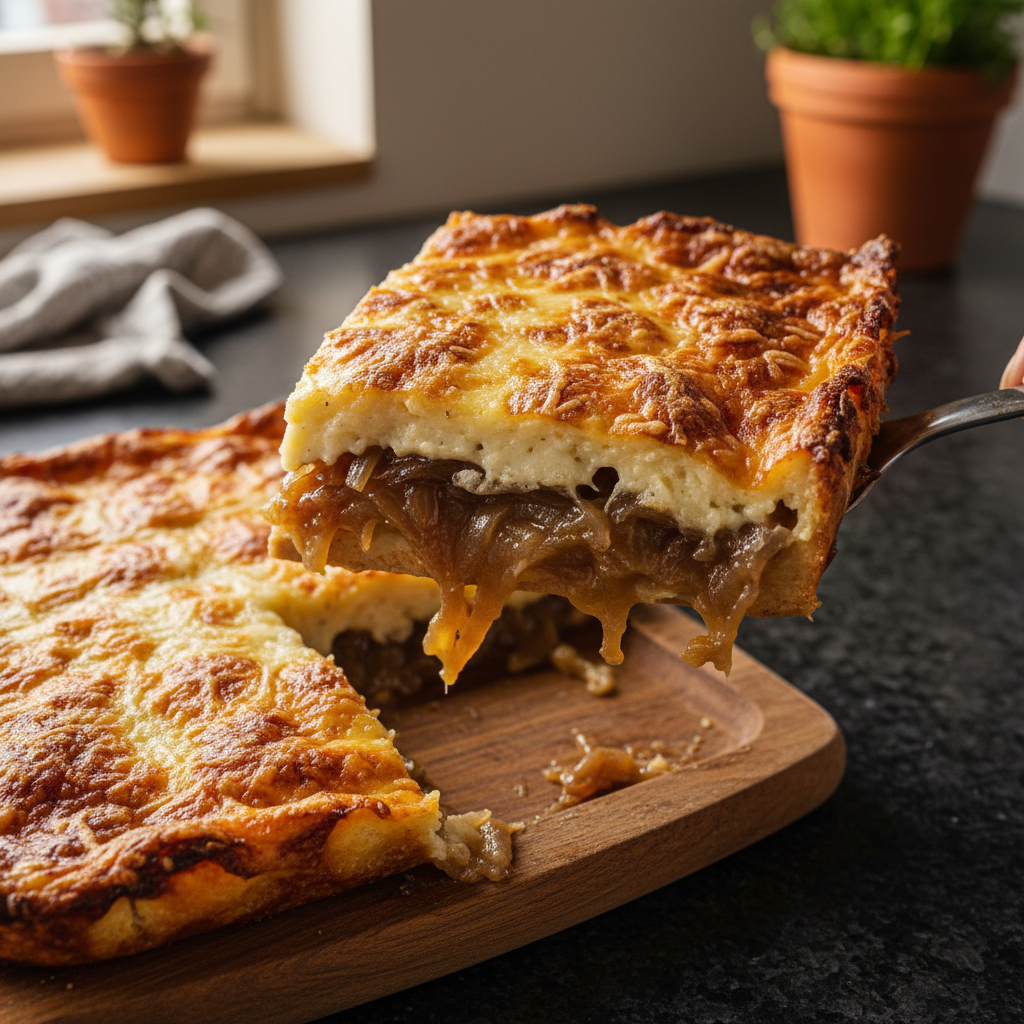 Karamellisierter Zwiebel Gratin